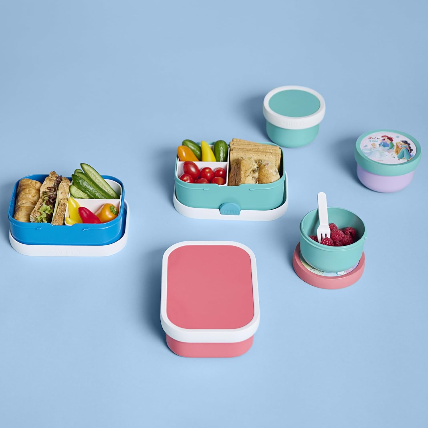 Mepal - Lunch Box Children's Campus - Bento Box Children - Lunch Box Children with Compartments and Fork - Meal Prep Box with Clip Closure - BPA Free & Dishwasher Safe - 750 ml - Hot Wheels – Bild 7