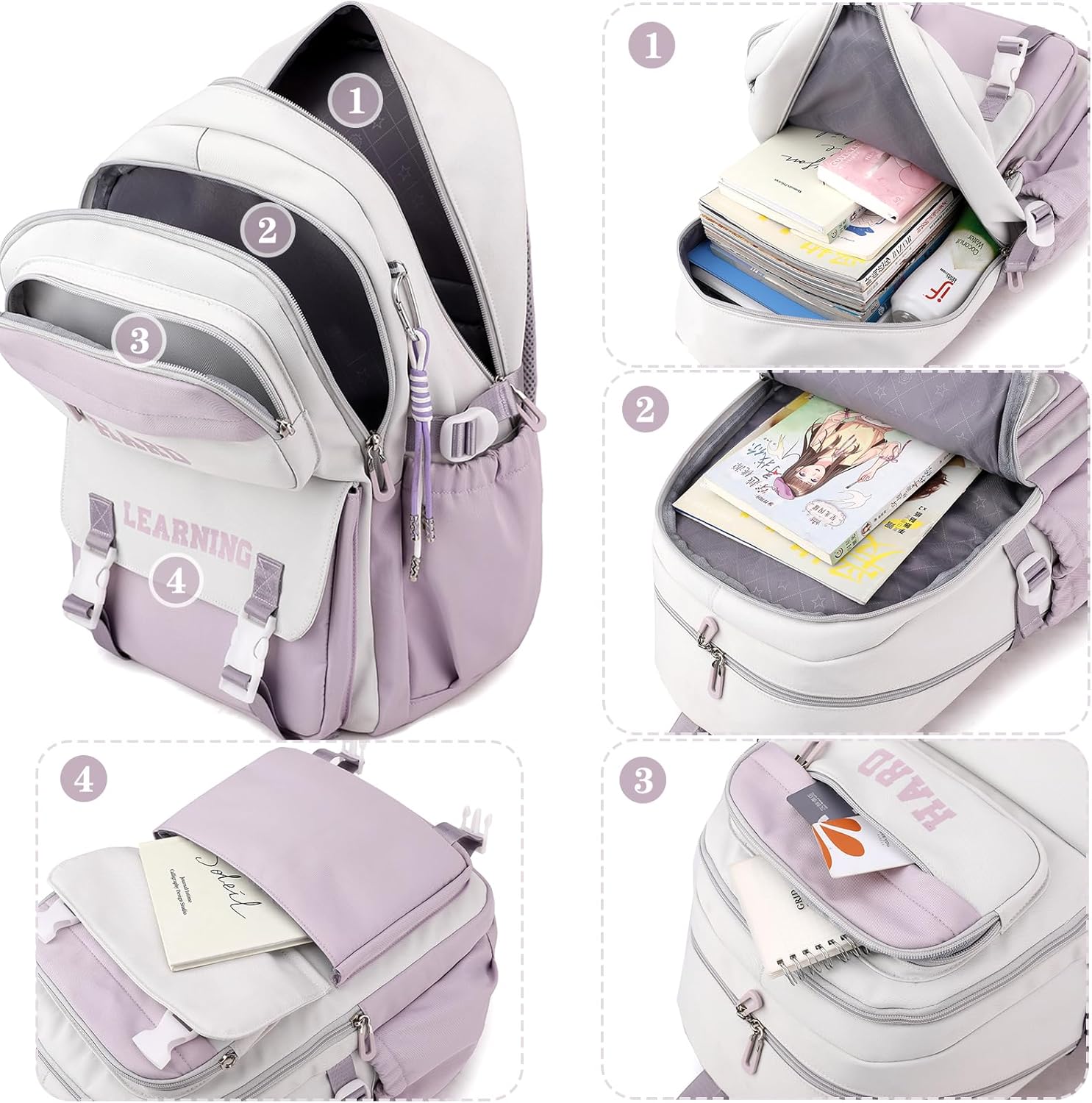 School Backpack Girls Teenager Backpack School Bag Boys Multi Bag Waterproof School Bag Backpack Daypacks Large Backpack for Girls Women School Bag – Bild 3