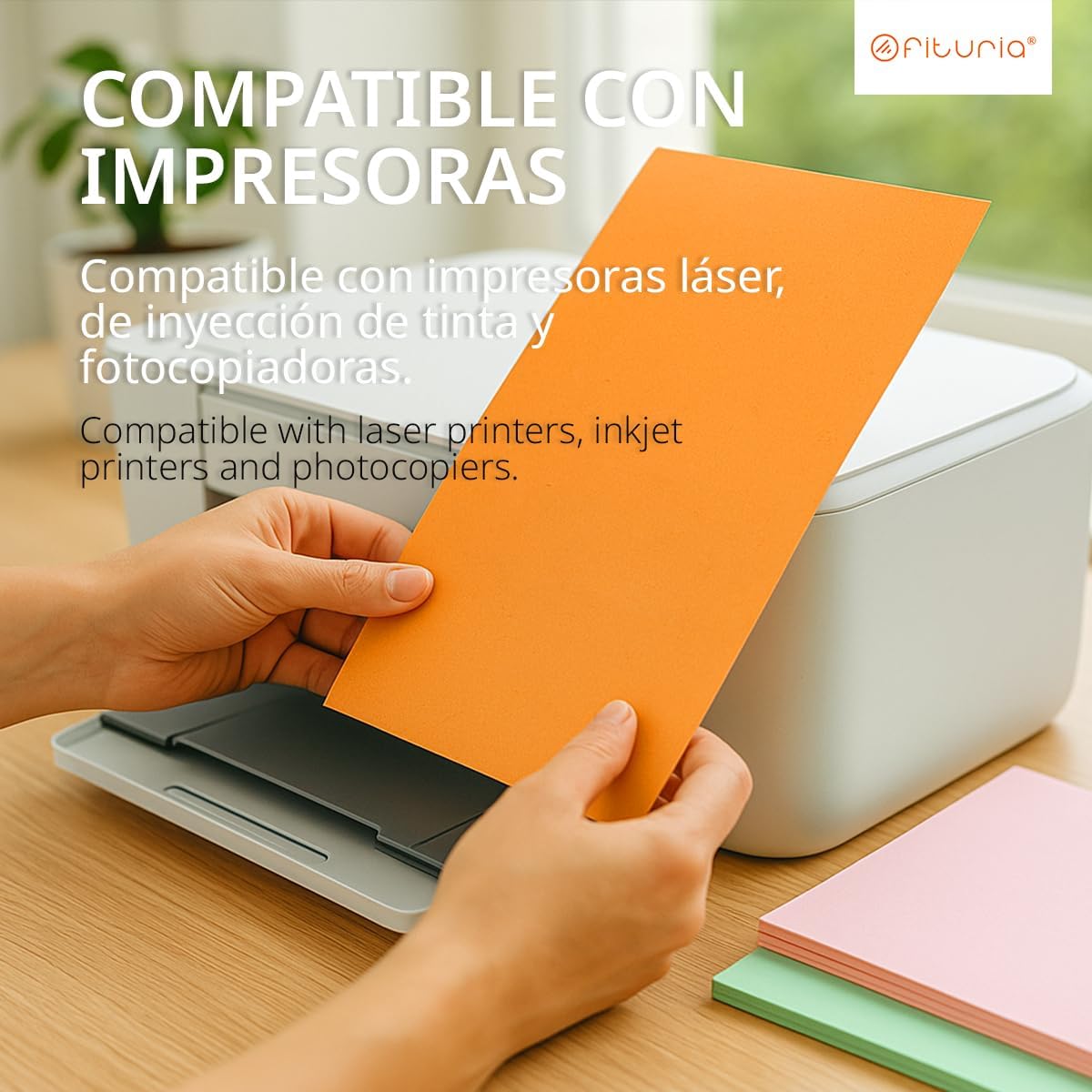 Coloured Paper 100 Sheets A4 80g - Coloured Paper for Crafts, Printers, Scrapbooking - Colour Sheets - Ideal for Origami, Paper Folding, Office and School (Neon Colours, 100 Sheets) – Bild 3