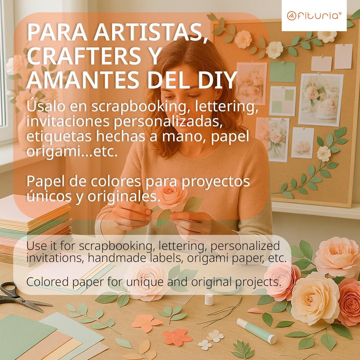 Coloured Paper 100 Sheets A4 80g - Coloured Paper for Crafts, Printers, Scrapbooking - Colour Sheets - Ideal for Origami, Paper Folding, Office and School (Neon Colours, 100 Sheets) – Bild 7