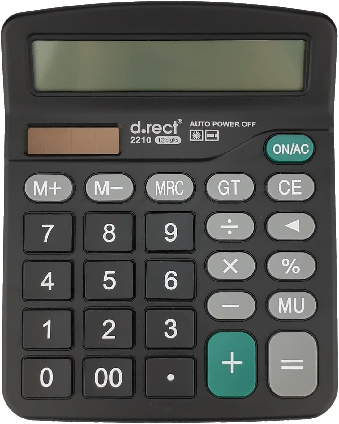 D.RECT D.RECT 2210 Pocket Calculator Office Calculator Simple Calculator Dual Power (Solar and Battery) 12 Digits