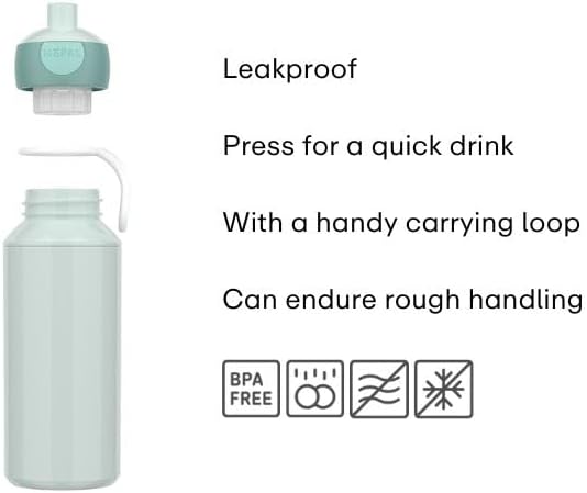 Mepal - Pop-up Campus Water Bottle - Water Bottle - Leak-proof Bottle for School - Reusable - BPA Free & Dishwasher Safe - 400 ml - Cool Pink – Bild 2