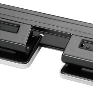 Herlitz 4-Hole Punch with Adjustable Paper Guide - Black