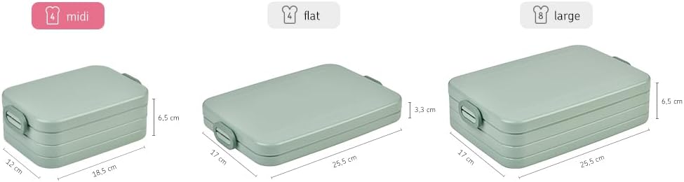 Mepal - Lunch Box Take a Break Midi - Lunch Box To Go - For 2 Sandwiches or 4 Slices of Bread - Meal Prep Box - Food Box with Dividers - Dishwasher Safe - 900 ml - Nordic Blue – Bild 5