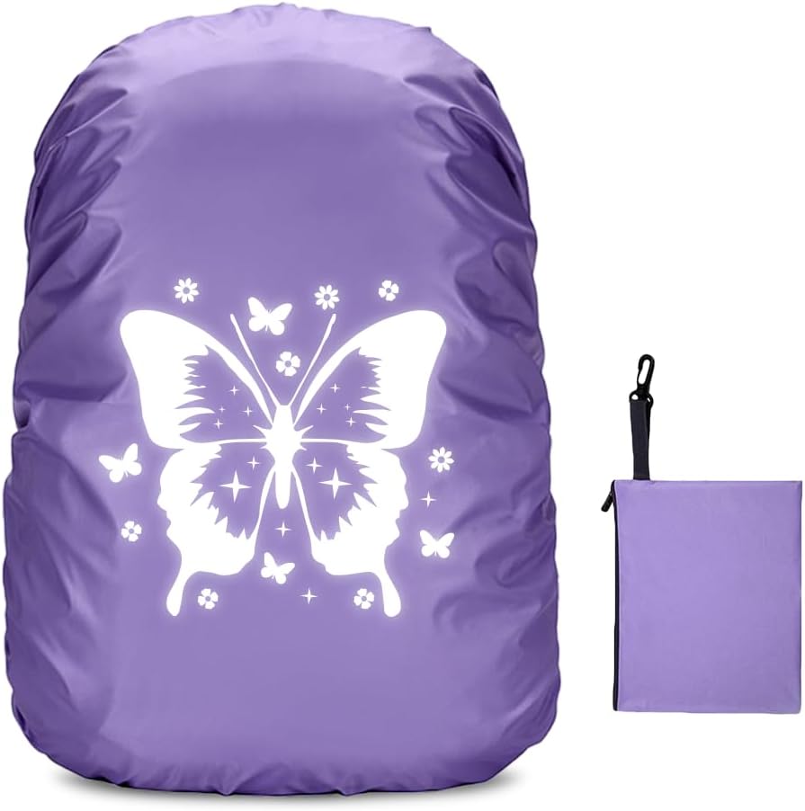 Rain Cover Backpack, 35L Rain Cover School Bag, Reflective Backpack Cover, Waterproof, Rain Cover Backpack, Reflector Backpack Cover, Backpack Rain Cover for Boys Girls Beginners to School
