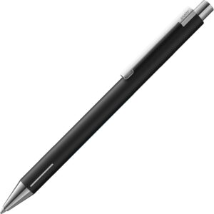Lamy econ 240 Ballpoint Pen Stainless Steel in Matt Black and Striking Curved Clip Including Large Refill M 16 Black Line Width M