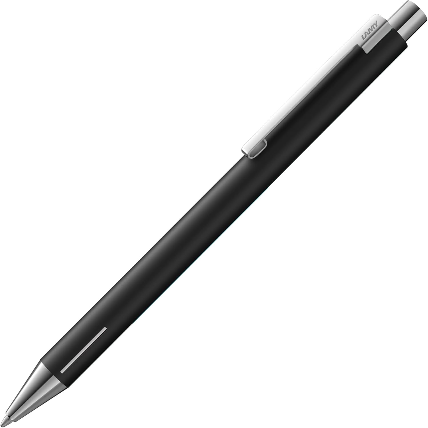 Lamy econ 240 Ballpoint Pen Stainless Steel in Matt Black and Striking Curved Clip Including Large Refill M 16 Black Line Width M