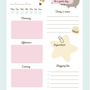 Grupo Erik Daily Planner Pad A5 – Diary A5 Pusheen Foodie Collection Calendar A5 Planner A5 – Desk Calendar without Date