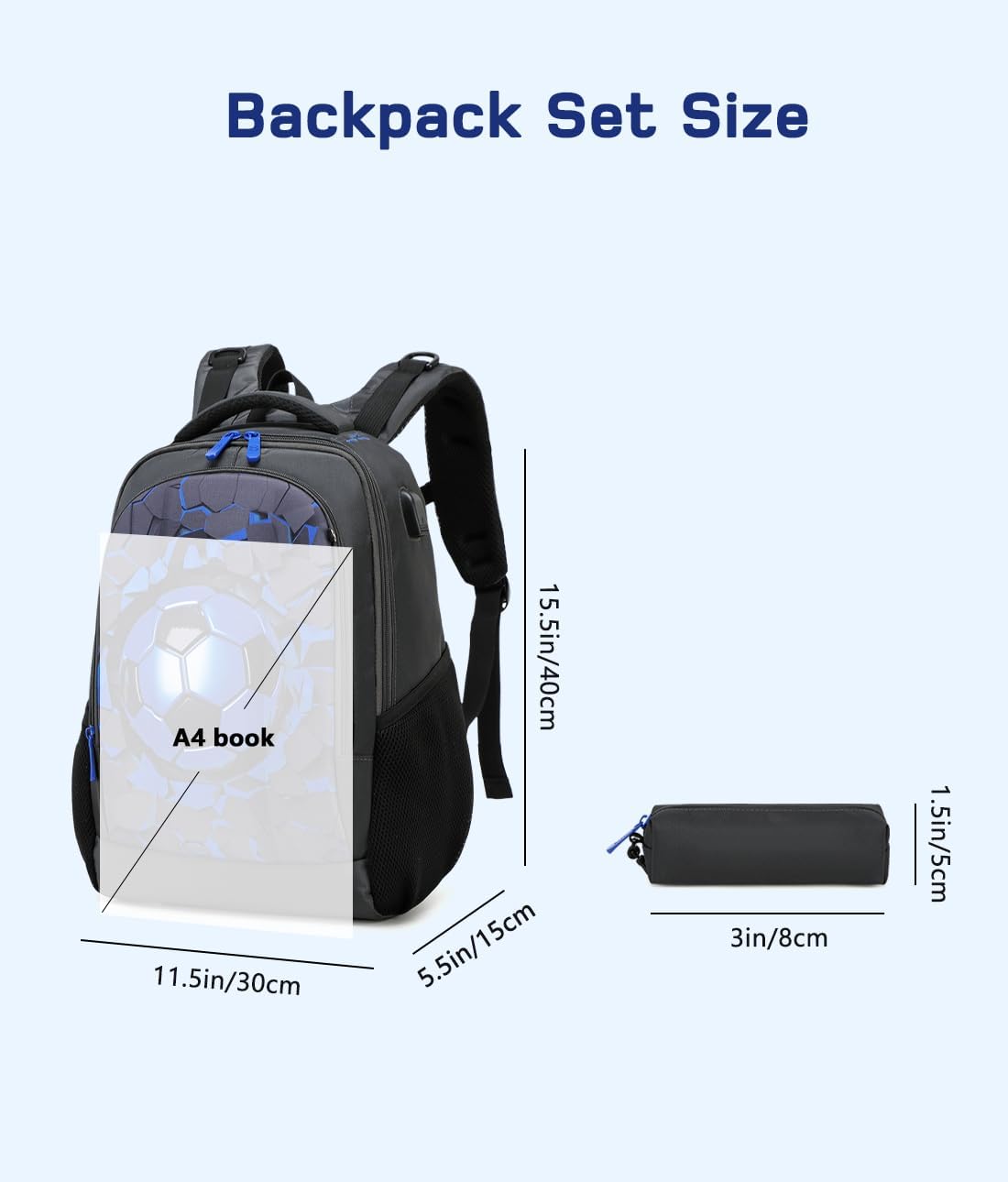 Cusangel Children's Backpack Girls Boys Teenagers School Backpack Ergonomic & Adjustable School Bag Weatherproof Backpack Children with Chest Strap – Bild 5