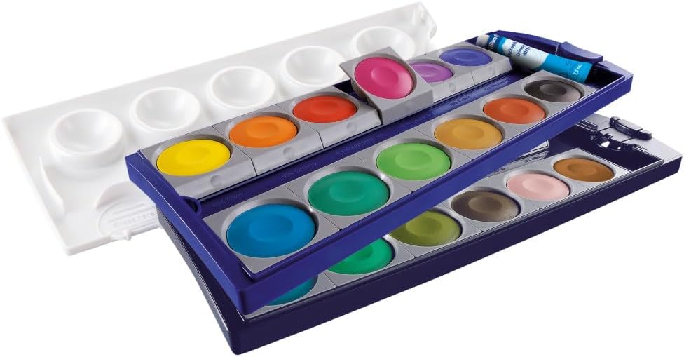 Pelikan K24 720631 Paint Box 24 Quality Colours and 1 Tube Opaque White, 7.5 ml, in Accordance with DIN 5023 – Bild 2