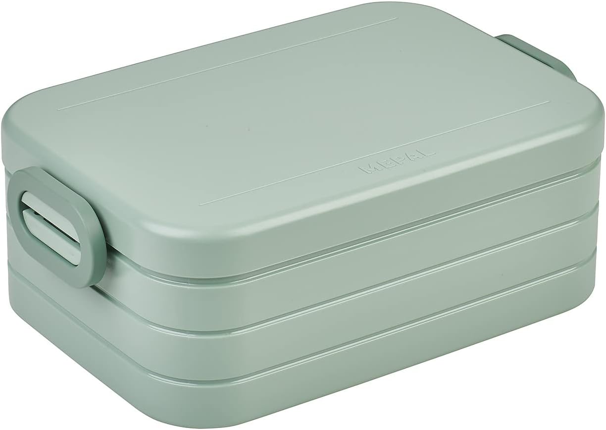 Mepal Midi Lunch Box with Bento Box for 2 Sandwiches or 4 Slices of Bread, for Small Snacks and Leftovers, Adult Lunch Box, Food Box with Compartments, Nordic Sage – Bild 2