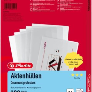 Herlitz A4 Cut Flush Folder – Clear (100 Pieces)