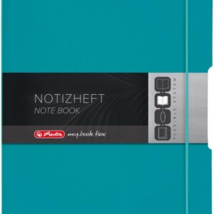 Herlitz 50015986 Notebook Flex, Polypropylene, 2 x 40 Sheets, A4, Caribbean Teal