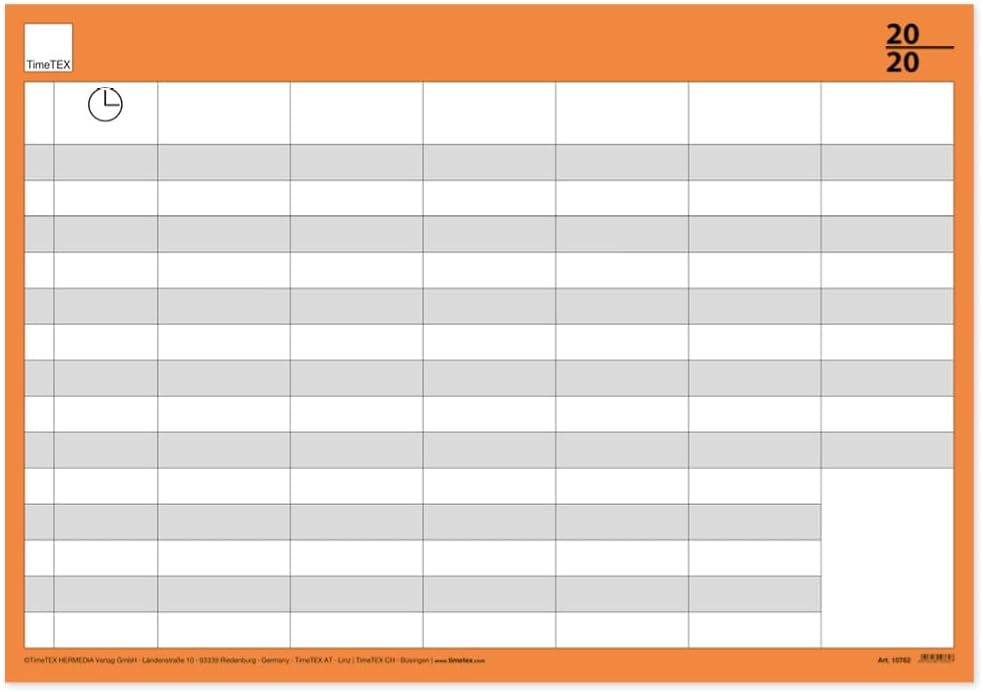 TimeTex Wall Schedule with Pen and Clip - Laminated - 70 x 100 cm - Wall Planner - Timetable Wall Planner - 10762 – Bild 2