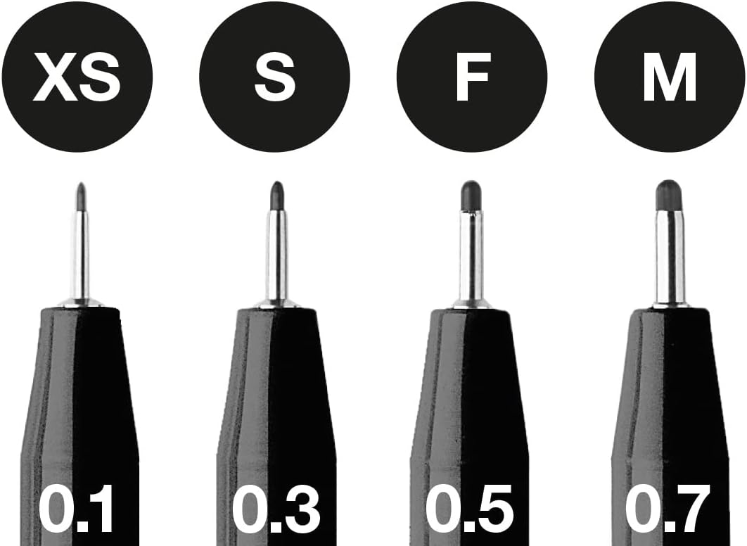 Faber-Castell 167115 Pitt Artist Pen, Indian Ink Pen, Pack of 4, Contents: M, F, S, XS, Black, Black – Bild 4