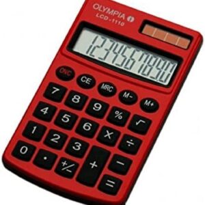 Olympia LCD 1110 Handheld Calculator, Battery, Solar Energy Driven
