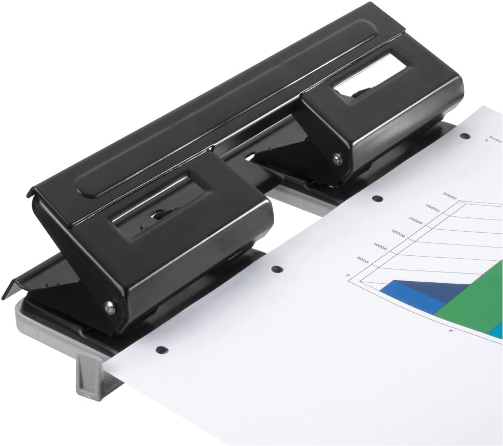 Herlitz 4-Hole Punch with Adjustable Paper Guide - Black – Bild 3