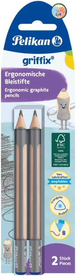 Pelikan Griffix Triangular Wooden Pencils (Pack of 2)