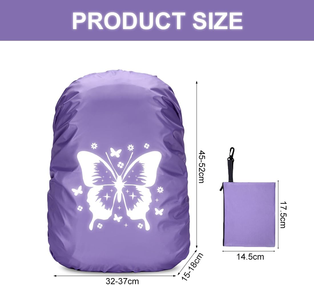 Rain Cover Backpack, 35L Rain Cover School Bag, Reflective Backpack Cover, Waterproof, Rain Cover Backpack, Reflector Backpack Cover, Backpack Rain Cover for Boys Girls Beginners to School – Bild 2