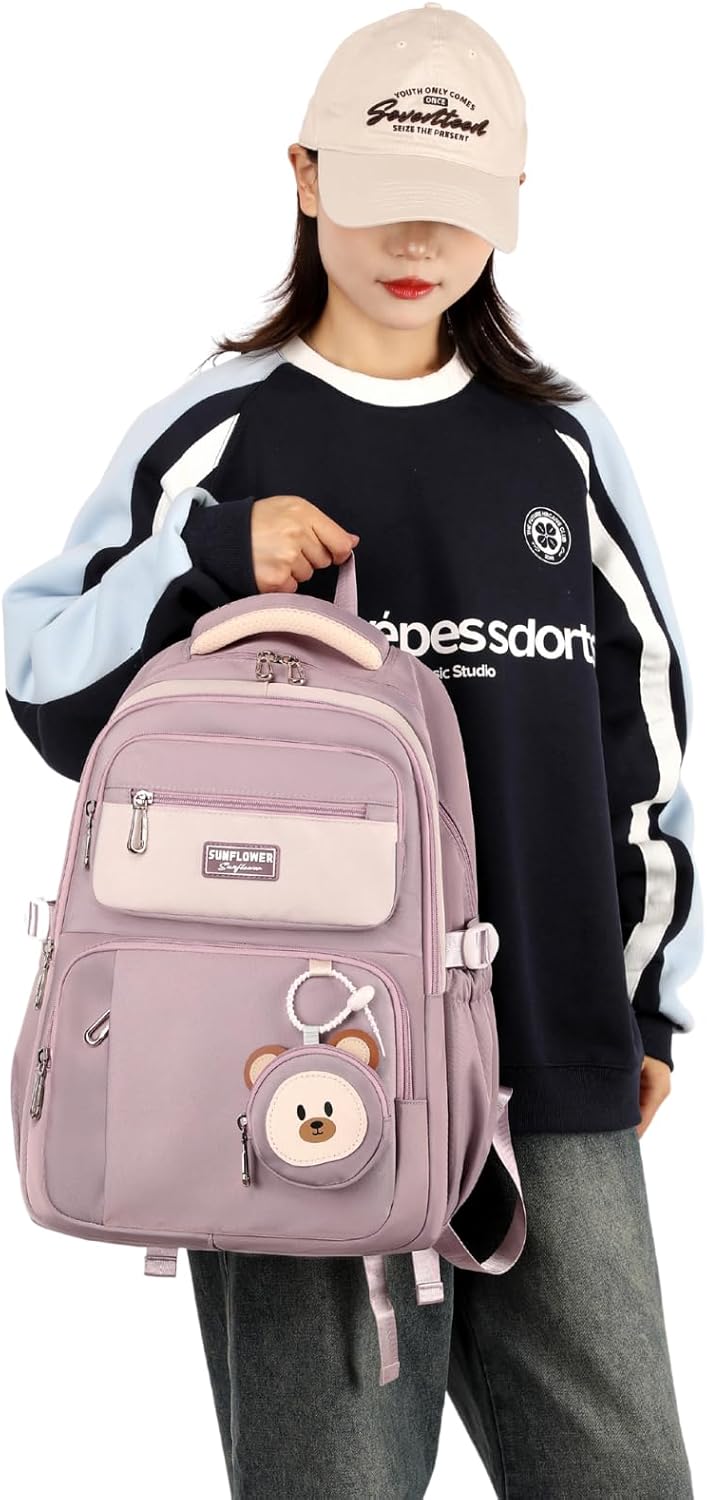 Travistar School Backpack Teenager Boys Girls School Bag Cute Waterproof School Backpack Women Men School Bag Laptop Bag Backpack Nylon, K011-Blue, Daypack Backpacks – Bild 9