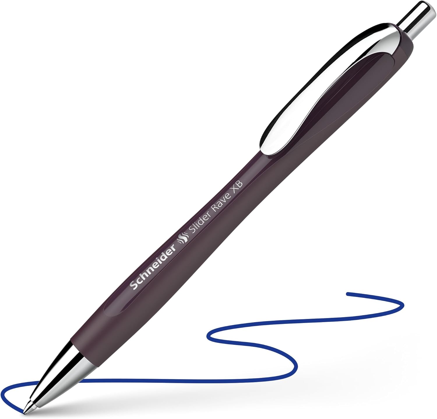 Schneider Slider Rave XB Ballpoint Pen Soft Writing without Scratching for Long Texts at School, University and Work Pack of 5 Plum Ink Colour: Blue – Bild 5