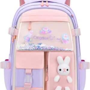 Backpack for Girls Quicksand Fridge Door Girls Backpack Kawaii Backpack Kids Cute School Bag for School Children Backpack for Teenagers Girls School Bag