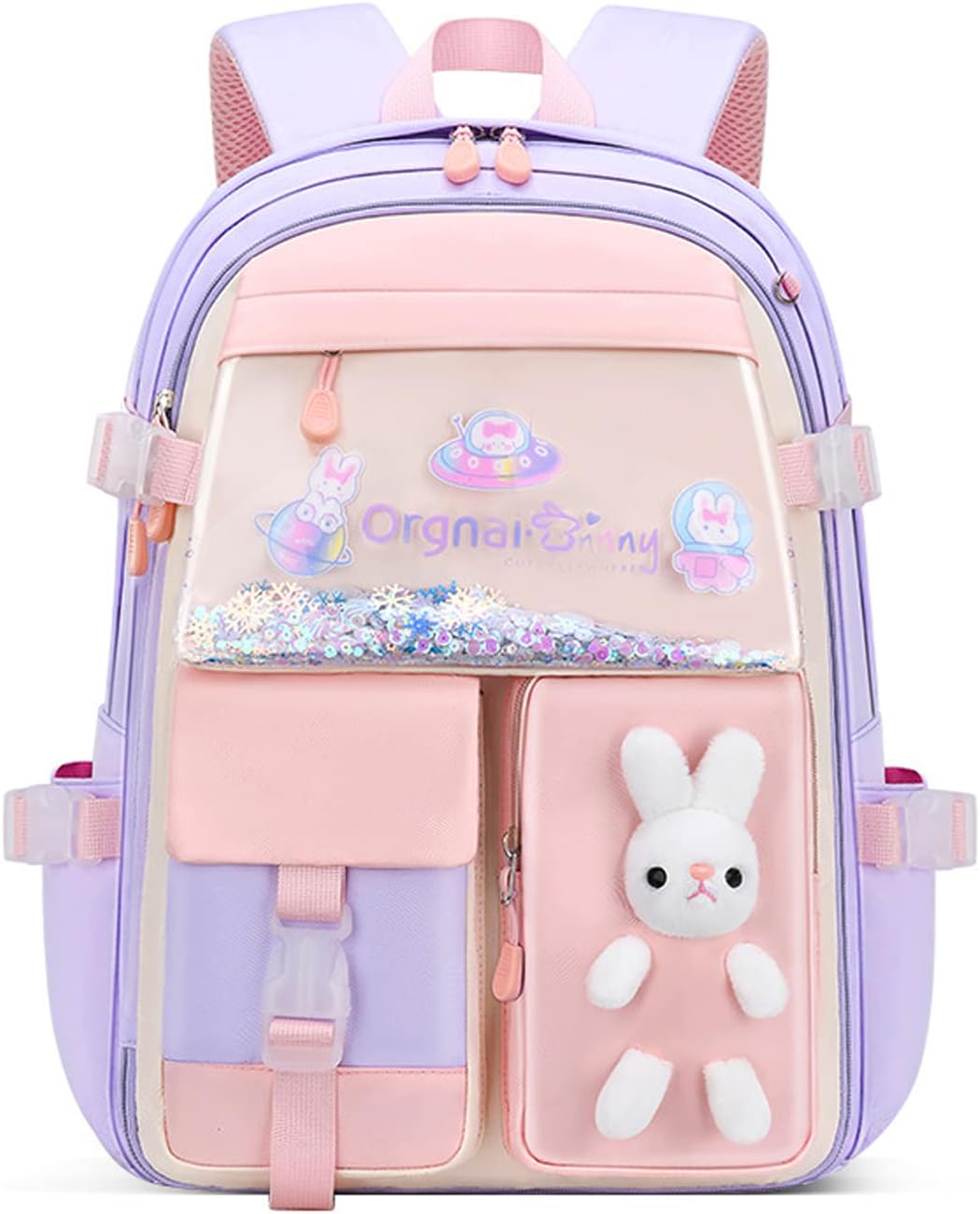 Backpack for Girls Quicksand Fridge Door Girls Backpack Kawaii Backpack Kids Cute School Bag for School Children Backpack for Teenagers Girls School Bag