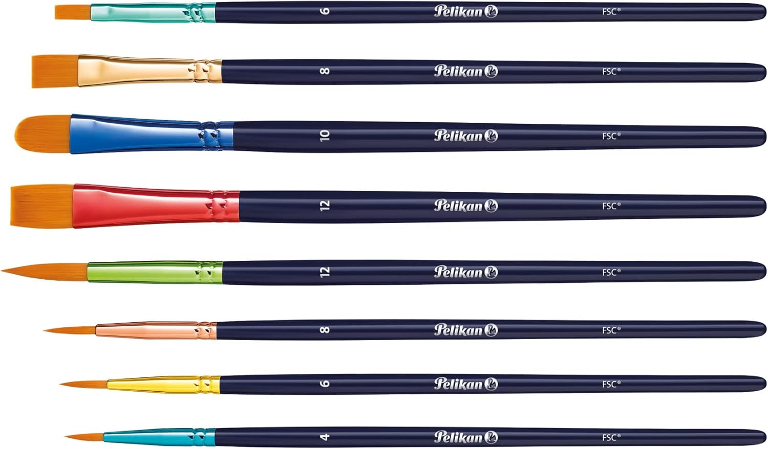 Pelikan Premium School Brush Set with 4 Hair and 4 Bristle Brushes - Pack of 8 – Bild 5