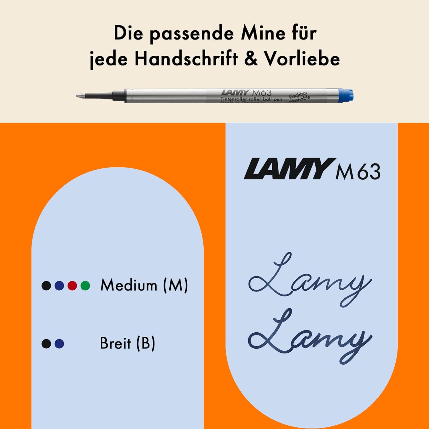 Lamy AL-star Denim Rollerball Pen - Lightweight Pen with Transparent, Ergonomic Handle & Line Width M - Aluminium Housing - with Rollerball Refill M 63 Line Width M in Black – Bild 4