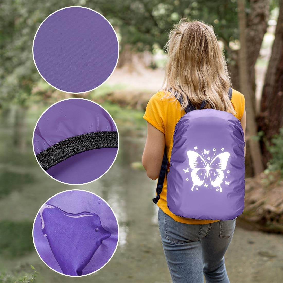 Rain Cover Backpack, 35L Rain Cover School Bag, Reflective Backpack Cover, Waterproof, Rain Cover Backpack, Reflector Backpack Cover, Backpack Rain Cover for Boys Girls Beginners to School – Bild 4