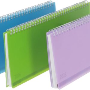 Herlitz Desk Calendar Translucent 2026 with Index Cut, 1 Week on 2 Pages, Multicoloured, Pack of 1