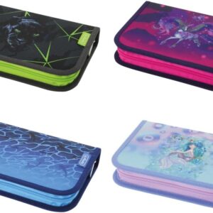 Herlitz® School Pencil Case Disassembled without Accessories, Organiser for Accessories, School Utensils, Children, Teenagers, Zip, 4 Designs, Various Designs to Choose From, Multicoloured,