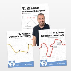 7. Klasse Hauptfächer Set komplett (Mathe, Deutsch, Englisch) / Lernheft, Übungsheft / Rechnen, Rechtschreibung, Übungen, Grammatik: Inkl. Aufgaben + Lösungen + Lernvideos