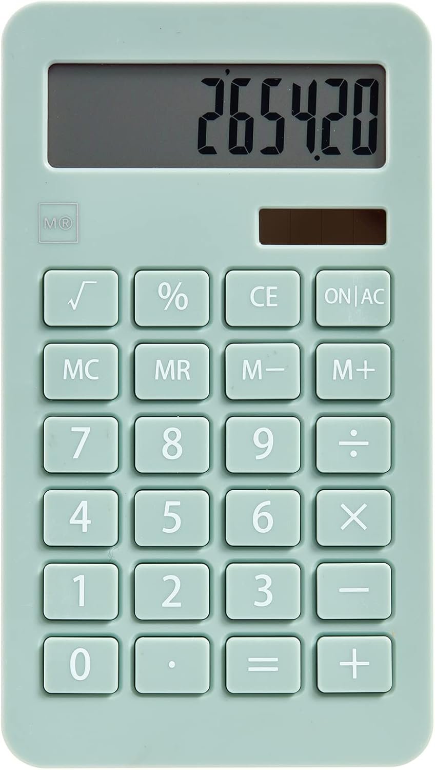 Miquelrius - Solar Calculator 10 Digits Large Buttons LCD Display Green