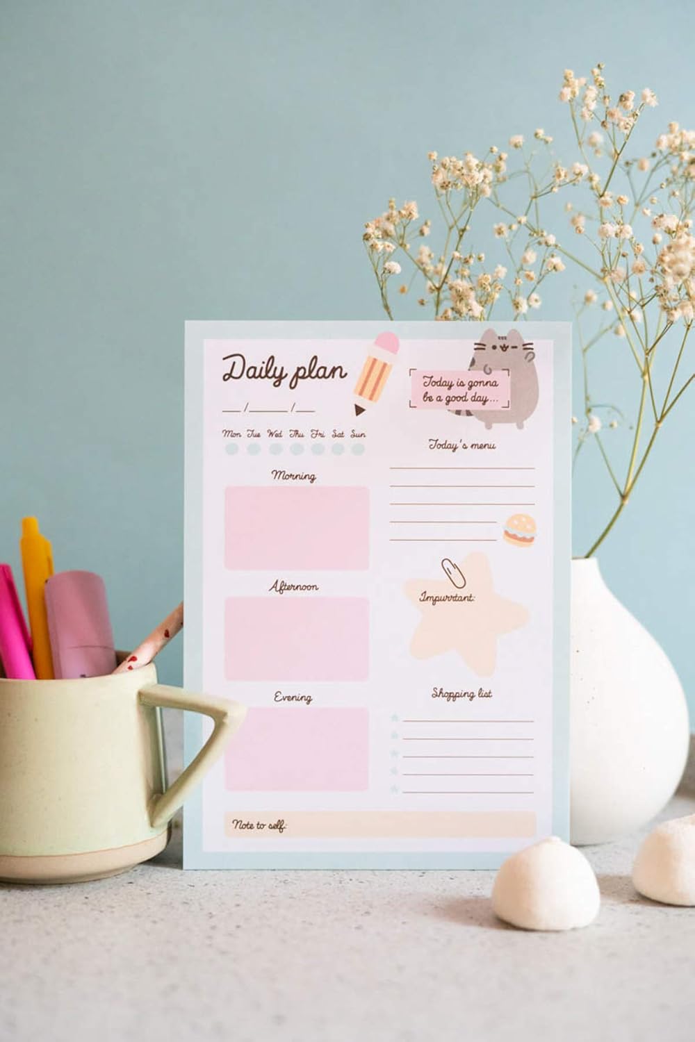 Grupo Erik Daily Planner Pad A5 - Diary A5 Pusheen Foodie Collection Calendar A5 Planner A5 - Desk Calendar without Date – Bild 2