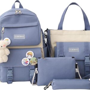 School Backpack Set Backpack for School Cute School Backpack Girls Teenager Book Bag Kawaii School Bag School Bag Children Summer or School Blue 31 x 44 x 14 cm, blue