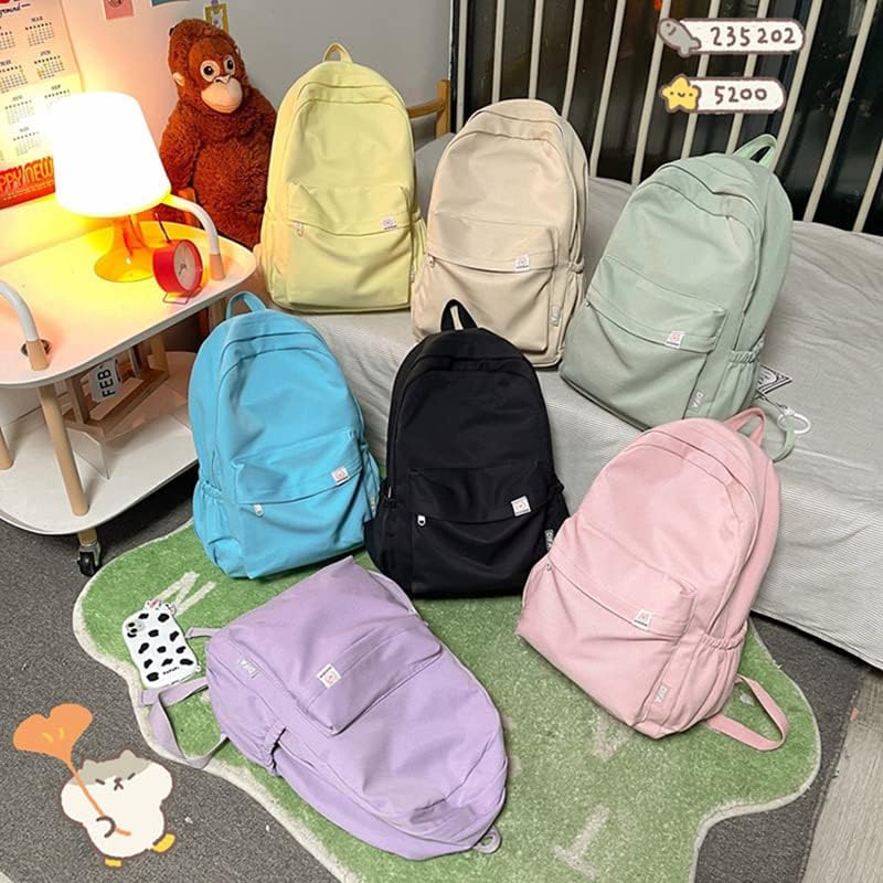 KTTGYRE School Backpack Waterproof Nylon Women Backpack Women Travel Bag Backpacks School Bag for Teenagers Girls Solid Colour Book Bag – Bild 4