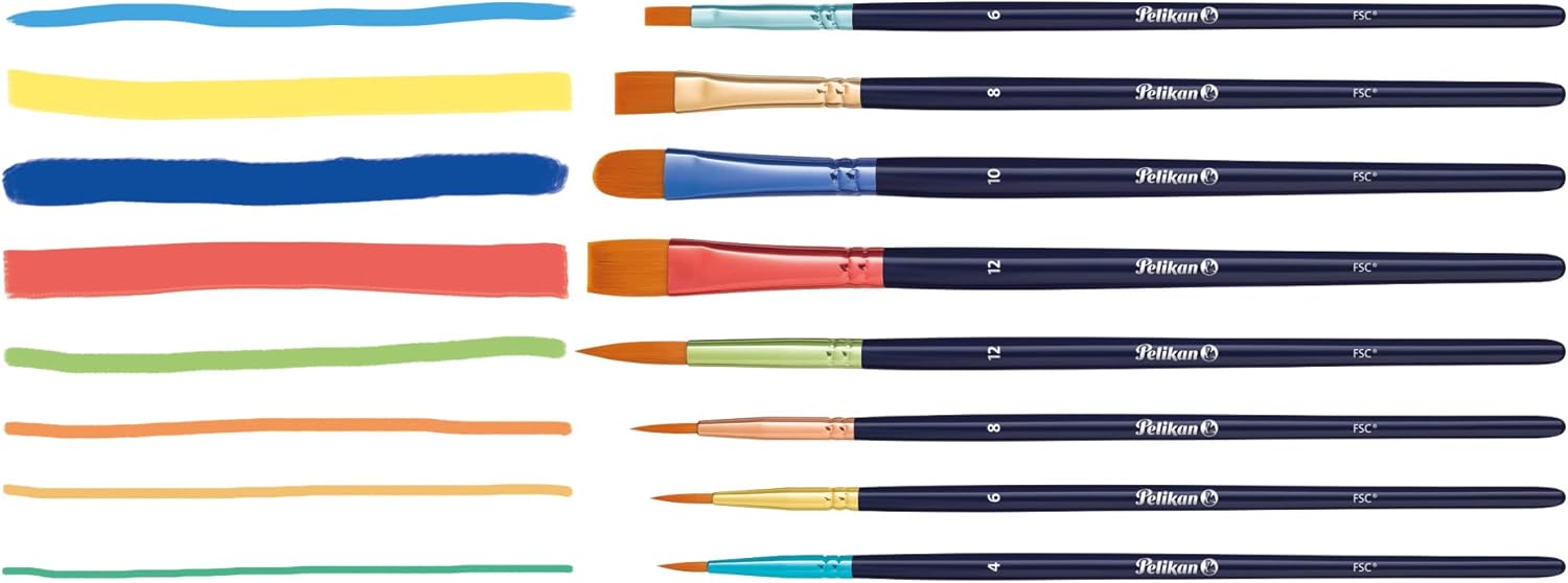 Pelikan Premium School Brush Set with 4 Hair and 4 Bristle Brushes - Pack of 8 – Bild 6