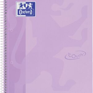 Oxford A4 European Book 1, Squared, 160 Pages with Coloured Borders, Touch Hardcover, with Whiteboard, Pastel Purple