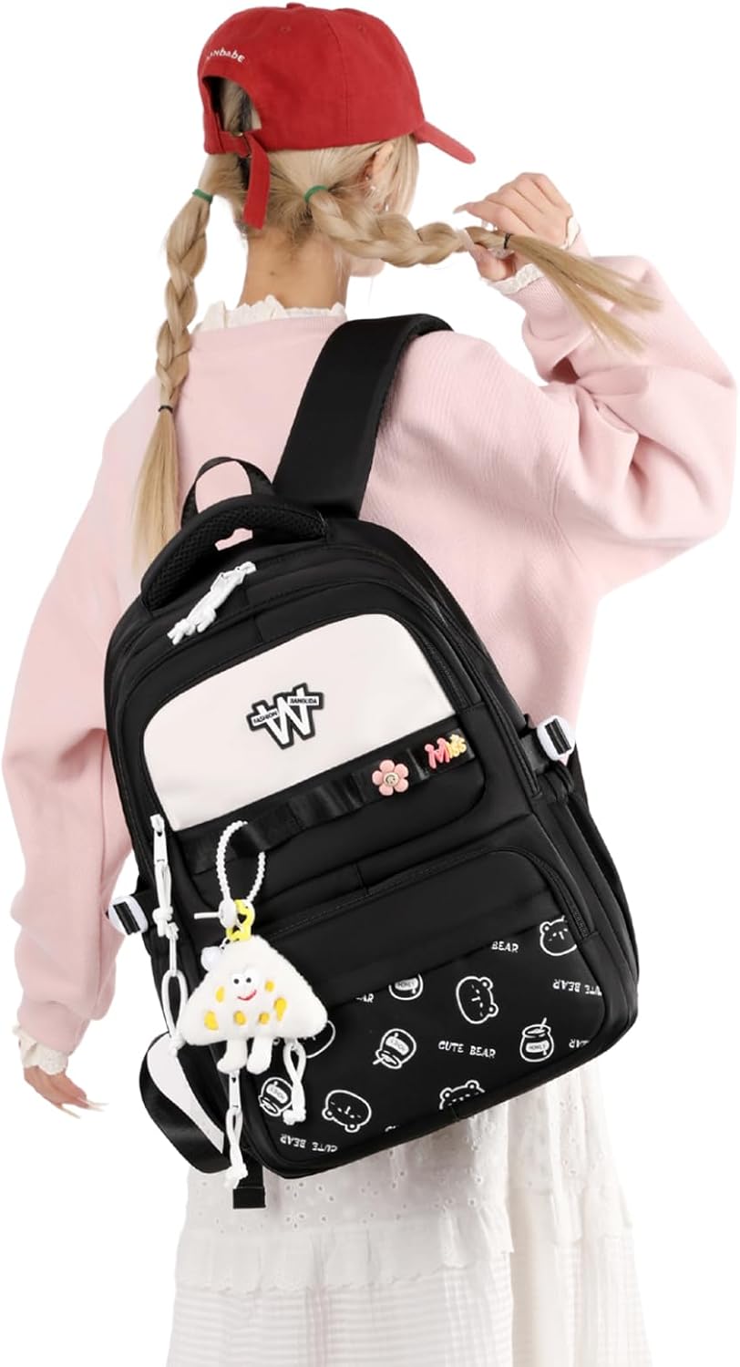 JANSBEN School Bag Girls Boys School Bag Teenager School Backpack School Backpacks Satchel Daypack for School Sports Bag Height Adjustable Many Compartments Laptop Compartment School Bags for Girls – Bild 7