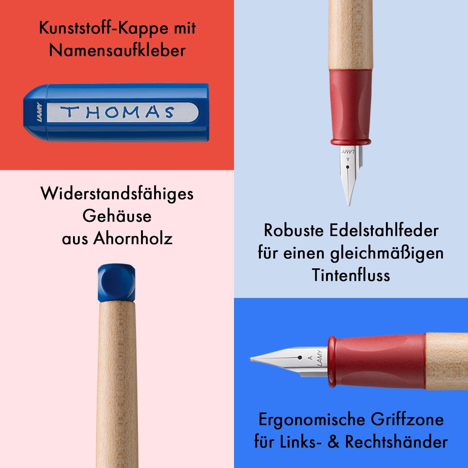 Lamy ABC Model 09 Fountain Pen Blue with Laser Engraving (Nib A (Beginner to Write) – Bild 4