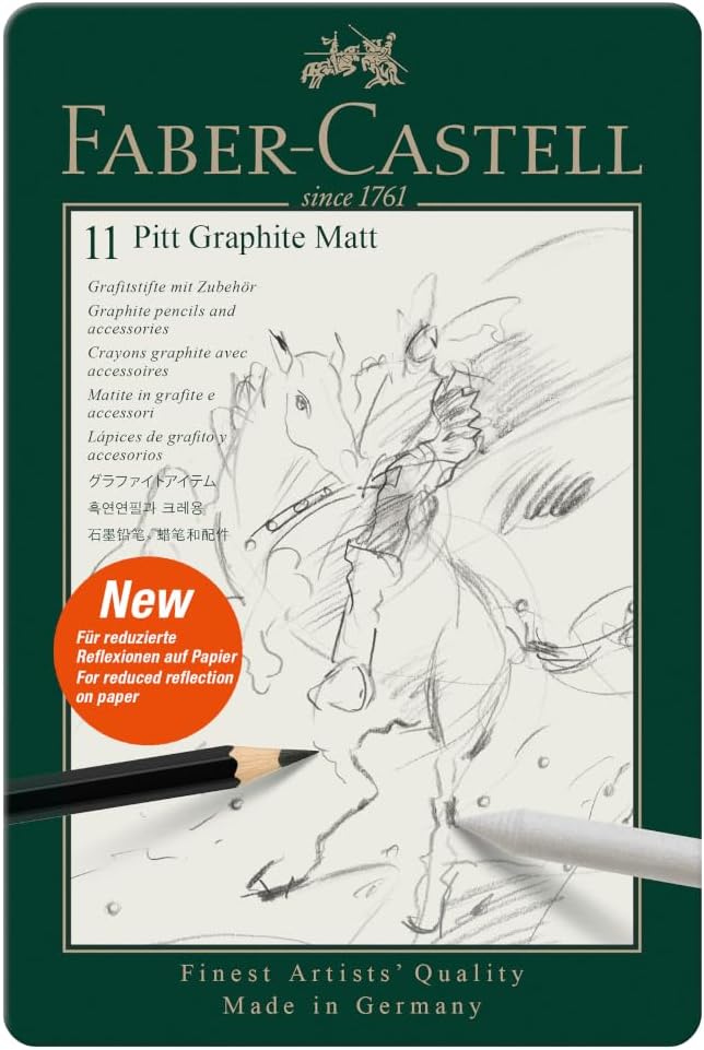 Faber-Castell Pitt Graphite 115220 Pencils Set Matte 11-Piece with Paper Wiper, Eraser and Sharpener – Bild 2