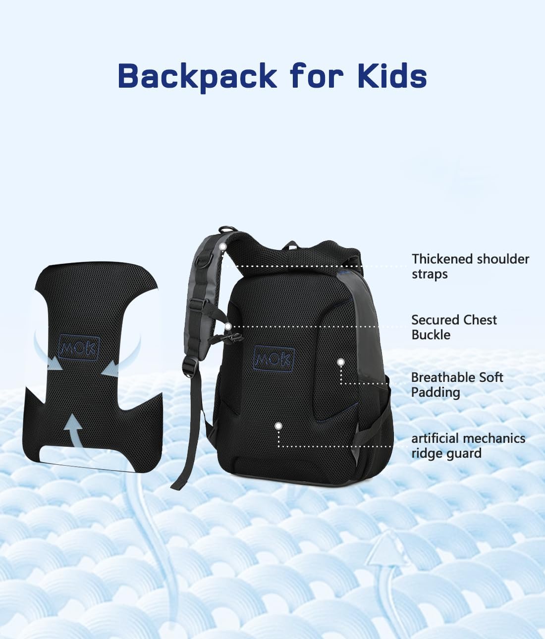Cusangel Children's Backpack Girls Boys Teenagers School Backpack Ergonomic & Adjustable School Bag Weatherproof Backpack Children with Chest Strap – Bild 7