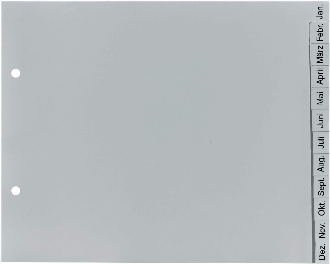 Original Falken PP Plastic Index for DIN A4 22.5 x 21 cm Half Height Print Jan-Dec 12 Sheets Grey Ring Binder Plastic Index Ideal for Office and School