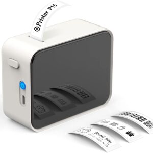 Pristar P15 Labeling Device, Bluetooth Labelling Device, Self-Adhesive Rechargeable Label Printer, Label Printer for iOS and Android, Suitable for Home, School, Office, White