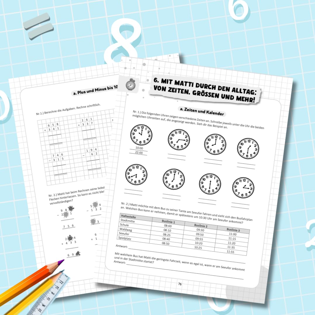 Mathe 3. Klasse Übungsheft: 10-Minuten Training mit Matti Mathefuchs - Durch Spaß zu guten Noten. Mit spielerischen Übungen, spannenden Knobelaufgaben und Tests zum Matheprofi im Zahlenraum bis 1000 – Bild 3