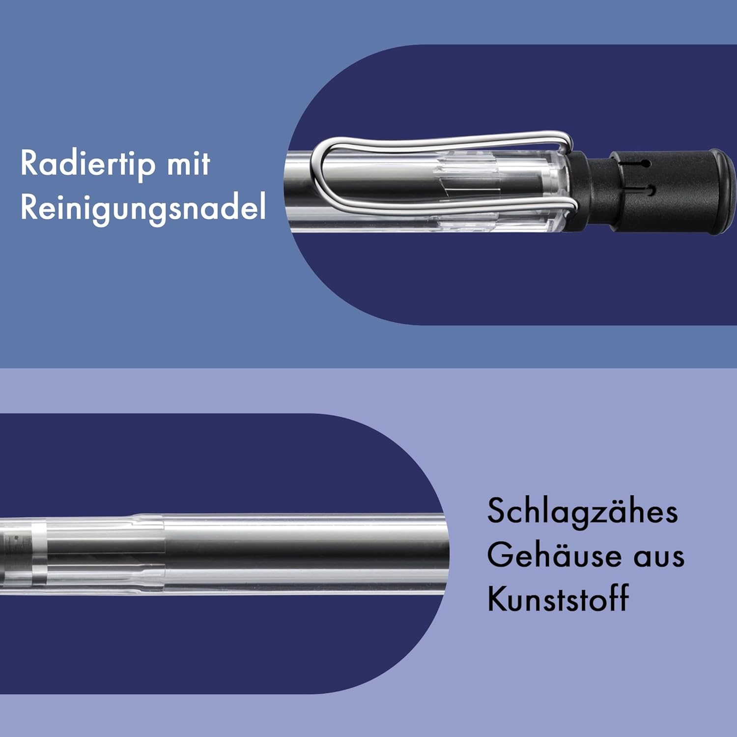 Lamy Vista Mechanical Pencil 112, Pencil in a Transparent Version with Eraser Tip, with 0.5 mm Fine Lead (Lamy M 41) – Bild 4