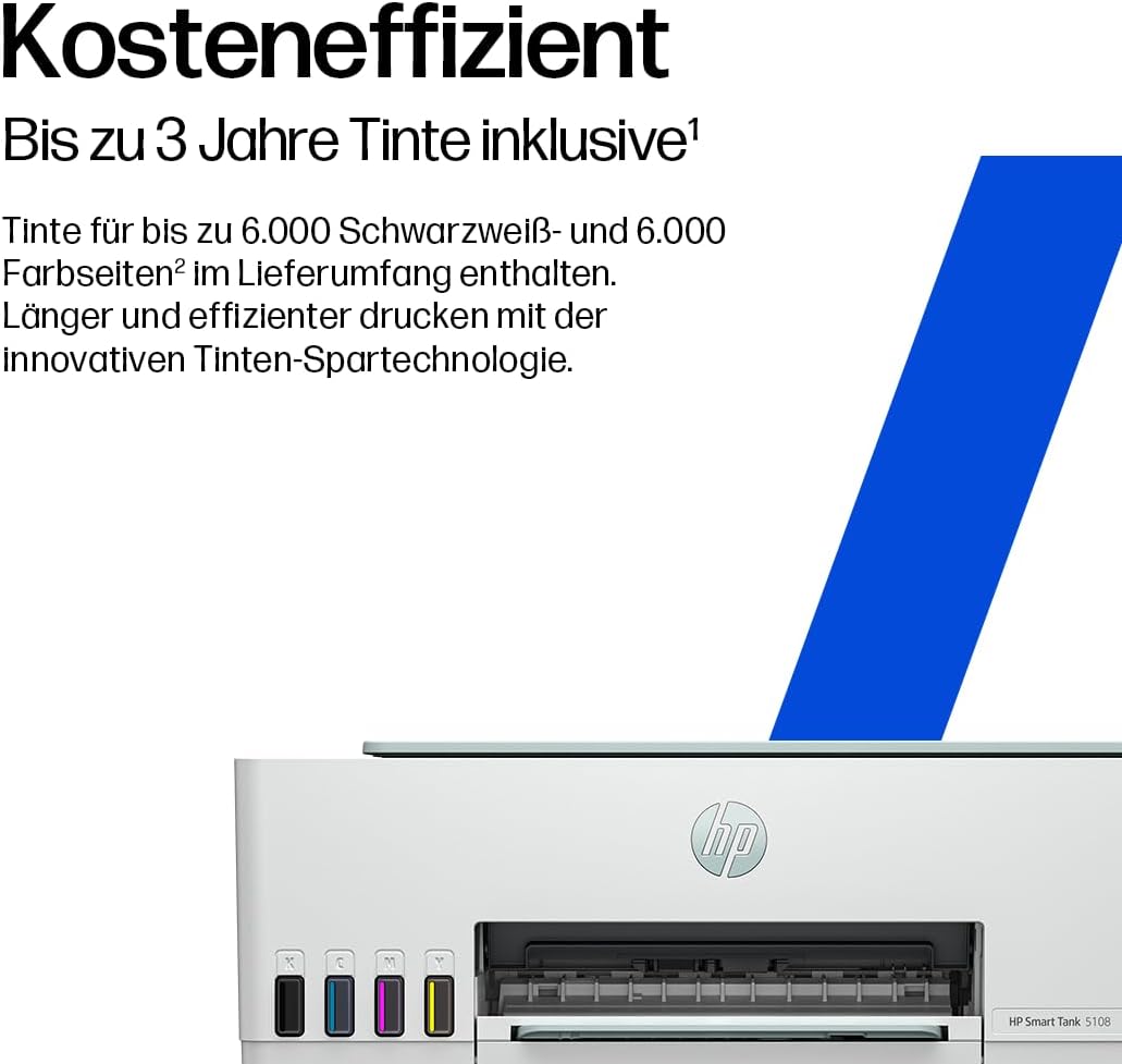 HP Smart Tank 5108 3-in-1 Multifunction Printer (Wi-Fi; Mobile Printing) - 3 Year Ink Included, 3 Year Warranty, Large Ink Tank, High Yield, High Quality Printing – Bild 4