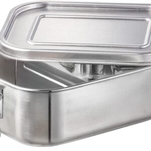 Newaner Stainless Steel Lunch Box, 800 ml Leak-proof Lunch Box with Removable Divider, Sustainable and Environmentally Friendly Lunch Box, Stainless Steel Children's Lunch Box with Compartments