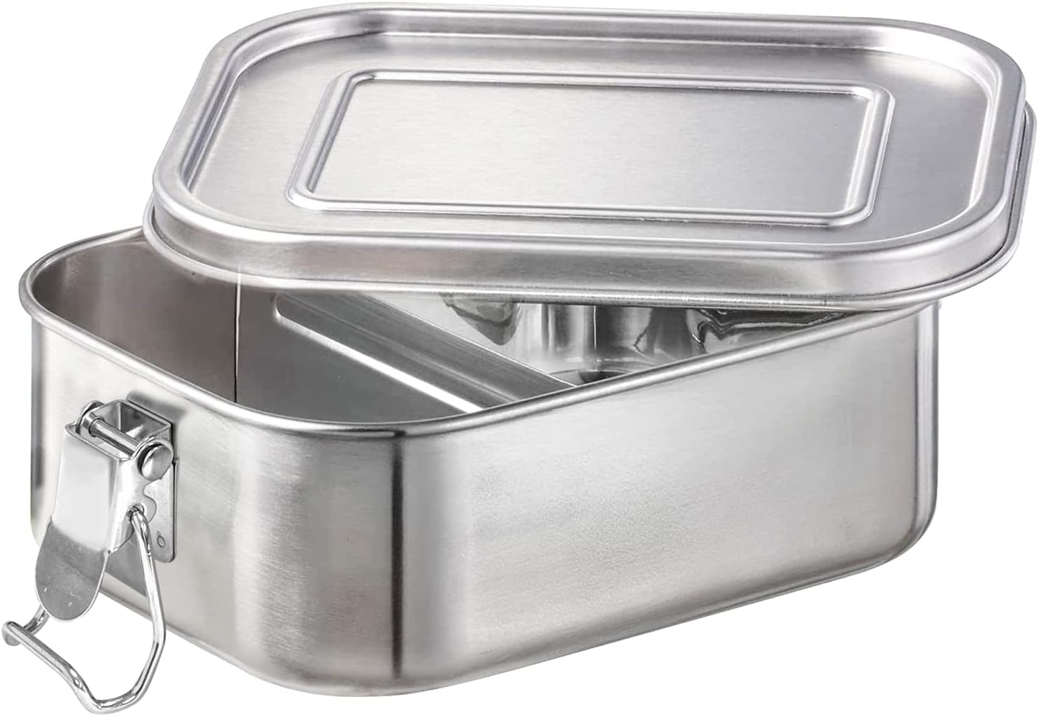 Newaner Stainless Steel Lunch Box, 800 ml Leak-proof Lunch Box with Removable Divider, Sustainable and Environmentally Friendly Lunch Box, Stainless Steel Children's Lunch Box with Compartments